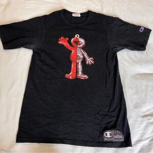 Men’s Champion Black T-Shirt with Elmo Skeleton Graphic